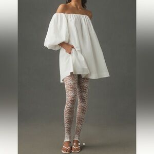 ANTHROPOLOGIE WHITE LACE STIRRUP TIGHTS
